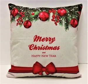 Almohada Cuadrada 18" x18" Navidad Vacaciones con Almohada Nueva - Imagen 1 de 2
