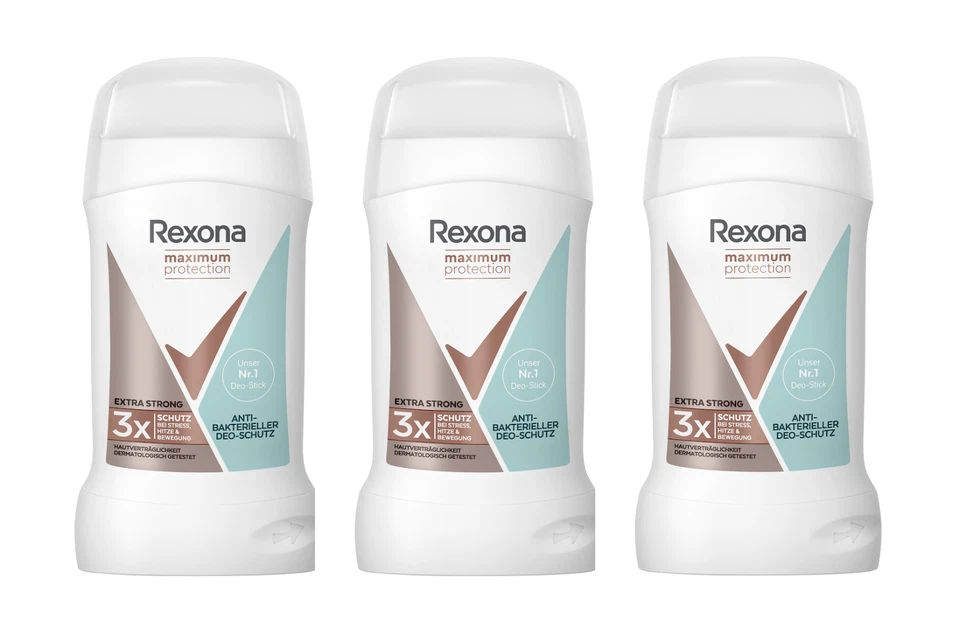 Rexona Maximum Protection Deo Stick Antibakterieller Schutz , 3x40ml EAN59085621 - Bild 1 von 1