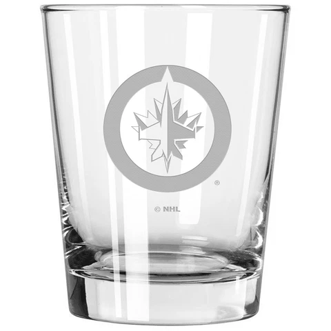Winnipeg Jets 15oz. Etched Double Old Fashioned Glass Cover