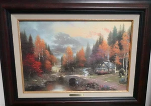 THOMAS KINKADE "THE VALLEY OF PEACE" LIMITED EDITION LITHOGRAPH FRAMED C.O.A. - Picture 1 of 11