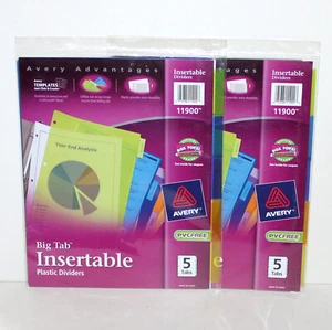 lote de 2 paquetes Big Tab 10 divisores de plástico insertables Avery 11900 multicolor - Imagen 1 de 4