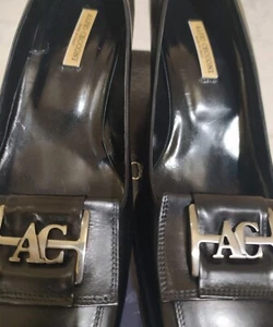 Scarpe decolleté A.CECCONI Pelle Nero tg.35-Suola Vero Cuoio-MADE IN ITALY-Nuovo - Foto 1 di 10