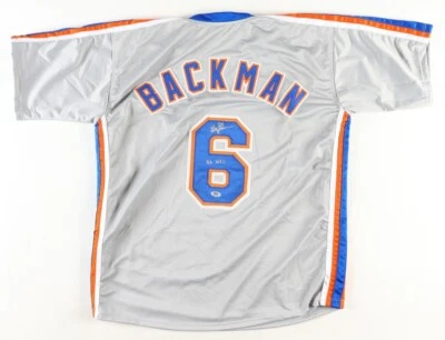 Wally Backman Signed New York Mets Jersey (PSA) 1986 World Champion 2nd Baseman - Image 1 of 4