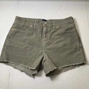 Pantaloncini da donna GAP in velluto a coste verde oliva sfilacciato bordo grezzo taglia 8 #480 - Foto 1 di 13