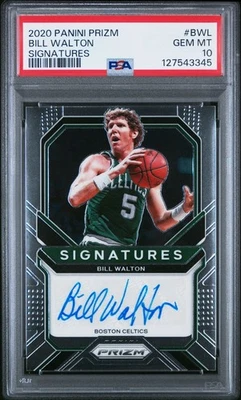 Prizm Bill Walton Signatures 2020-21 automático #BWL PSA 10 gemas como nuevo patio Foto 1 de 2