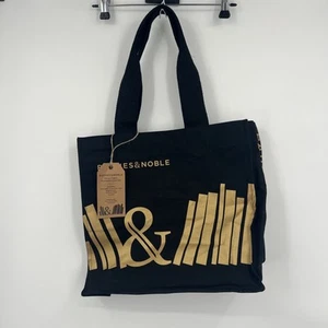 Barnes And Noble Black & Gold Tote Bag NEW Canvas 100% Cotton Organic - Picture 1 of 10