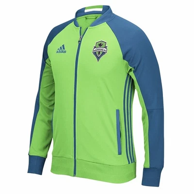Seattle Sounders FC MLS Adidas Full-Zip (Green) Authentic Anthem Track Jacket - Image 1 of 2