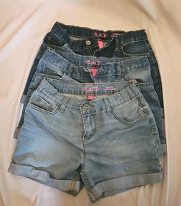 The Children's Place Girls Size 12 Shortie Short Court Denim Jean Shorts- 3 Pack - Picture 1 of 11