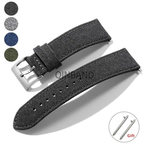 Cinturino orologio tela di qualità 18mm 20mm 22mm cinturino pelle nylon sgancio rapido - Foto 1 di 18