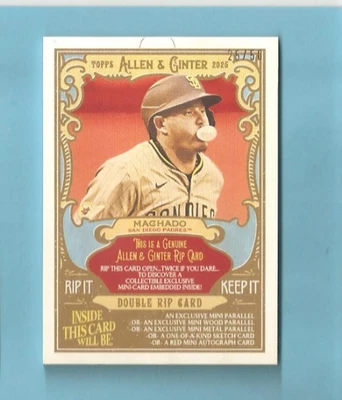 Tarjeta Manny Machado Ozzie Smith 2025 Topps Allen & Ginter Double Rip #/50 Padres Foto 1 de 2