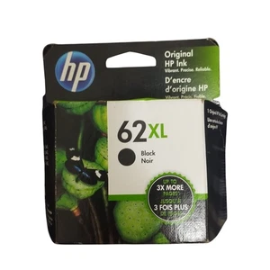 HP 62XL schwarze Tintenpatrone Original-Zubehör-Hersteller hohe Reichweite werkseitig versiegelt Ablaufdatum 2021 - Bild 1 von 3