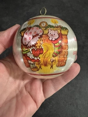 Vintage Strawberry Shortcake Silk Satin Ball Christmas Ornament 1983 - Image 1 of 4