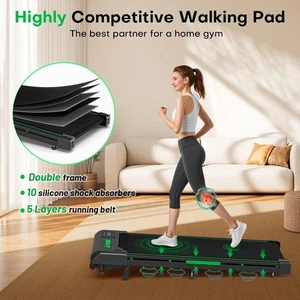 FOUSAE Walking Pad Treadmill 10KM/H with 9% Incline, 330LB Capacity, 12 Programs - Picture 1 of 7