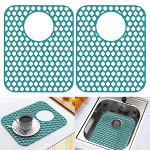 Pack de 2 Protectores de Fregadero de Silicona Verde para Fregaderos de Cocina, 13.58"x 11.6" Heat-r... - Imagen 1 de 6