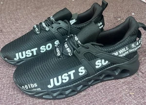 JUST SO SO Mens Athletic Sneakers Sport Shoes Non-slip Gym Black Sz Euro 43 - Picture 1 of 7