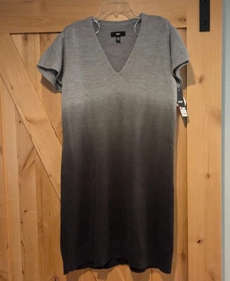 ¡Nuevo! Vestido Suéter Mossimo Ombre Gris Talla Grande 24W/26W Manga Corta Rodilla Foto 1 de 4