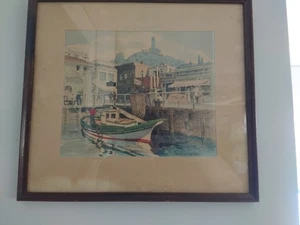 Frank Serratoni Colored Print / Litho Fisherman's Wharf San Francisco - Picture 1 of 7