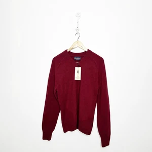 ROWING BLAZERS Golf Sweater Unisex XS Burgundy 100% Wool NWT FLAW - Picture 1 of 10
