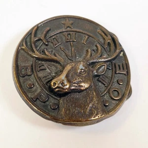 Brass Belt Buckle • BPOE Elks Club • #4158 •  2.75" - Picture 1 of 5