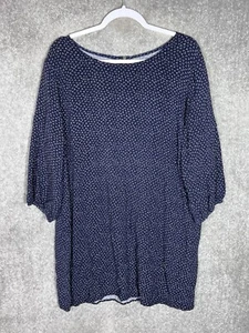 Old Navy Shirt Dress Womens Size XXL Blue 3/4 Sleeve Boat Neck Back Zipper - Picture 1 of 7