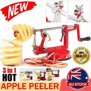 3 in 1 Kitchen Tool Apple Peeler Slinky Machine Fruit Cutter Slicer Corer Red AU - Picture 1 of 12