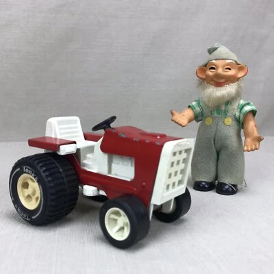 Mini TONKA Farm Tractor 811002 Vintage 1980s Red White Metal - Image 1 of 4