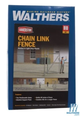 NEW Walthers 933-3125 Chain Link Fence Kit HO Scale Train FREE US SHIP - Image 1 of 2