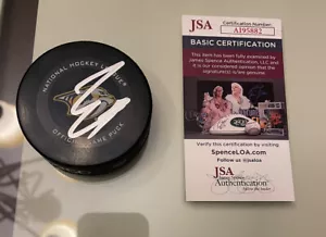 LUKE EVANGELISTA AUTOGRAPH SIGNED NASHVILLE HOCKEY GAME PUCK NASHVILLE JSA COA - Picture 1 of 2
