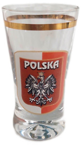 New Shot Glass Poland Tequila  Republic of Poland Coat of arms of Poland