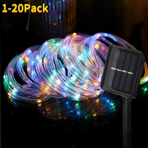 Outdoor 20PACK Solar LED 39FT String Tube Strip Lights Waterproof Garden Lamp - Picture 1 of 28