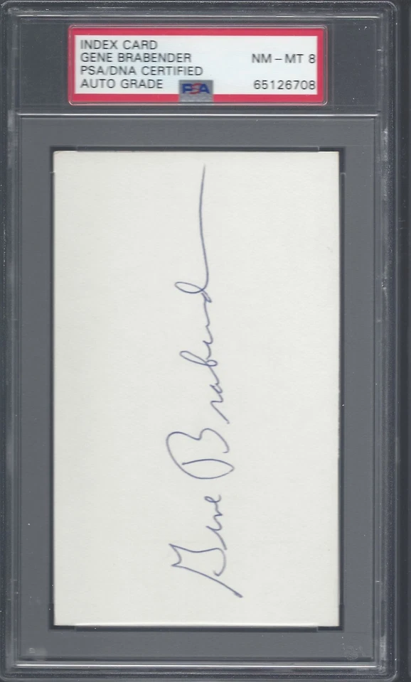 GENE BRABENDER, 1966-70 ORIOLES/PILOTS-BREWERS, INDEX, PSA/DNA NM-MT 8 - Image 1 of 1