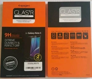 Lot of 2 Spigen Samsung Galaxy Note 5 Screen Protector,Tempered Glass 2 Pack - Picture 1 of 3