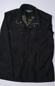 Kenneth Cole Reaction Men's Large Black Lined Polyester Coat Jacket Front Zip - Picture 1 of 5
