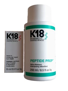 K18 Peptide Prep Detox Shampoo & Leave In Repair Mask 0.5 oz SET - Picture 1 of 1