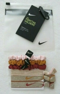 Nike Ponytail Holders Hairbands 6 Pack Echo Pink/Burgundy/Gold Men's Women's - Image 1 of 4