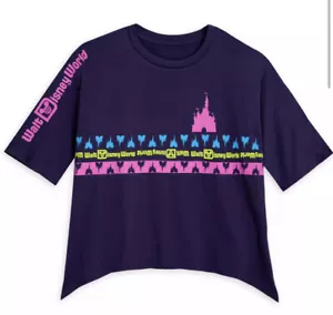 Walt Disney World Logo T-Shirt for Women Cinderella Castle Purple Pink Sz MEDIUM - Picture 1 of 11