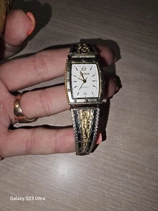 Vintage Montana Silversmiths Watch Silver Gold Triple Black Bracelet Watch - Picture 1 of 9