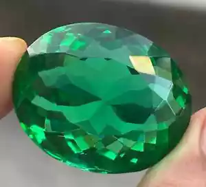 AAA+ Large Green Emerald 80.40 Ct. Oval Cut Loose Gemstone Ring for Gift Women - Picture 1 of 9