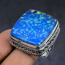 Blue Triplet Opal Gemstone 925 Sterling Silver gift Jewelry Ring Size 8 Y969