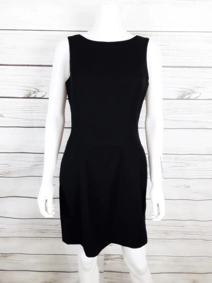 Vestido vaquero INC International Concepts para mujer 8 negro sin mangas 100 % lana LBD Foto 1 de 4