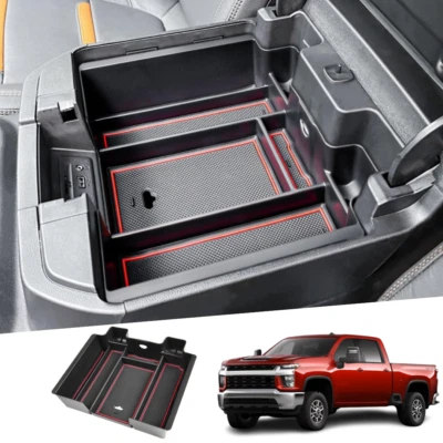 Center Console Organizer For 2020-2023 Chevy Silverado/GMC Sierra 2500/3500HD Foto 1 de 4