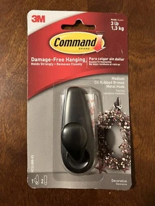 3M Command Oil Rubbed Bronze Medium Classic Hook with 3 lbs. Capacity - FC12-ORB - Picture 1 of 3