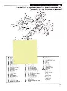 COLT LAWMAN, M. POLICÍA, OFF. POLICÍA TROOPER EXPLODED VIEW & PARTS LIST 2011 AD - Imagen 1 de 2