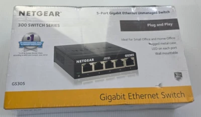 NETGEAR GS305-300AUS NETGEAR 300 SWITCH - 5 Port Gigabit Switch NEW Sealed - Image 1 of 3