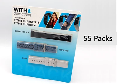 55 Juegos Withit Bandas para Fitbit Charge 3 y 4 (Juego de 3) 165 Bandas Total Foto 1 de 3