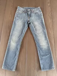 Levis 511 Slim Straight Fit Men's 28x26 Light Wash Blue Stretch Distressed Denim - Picture 1 of 17
