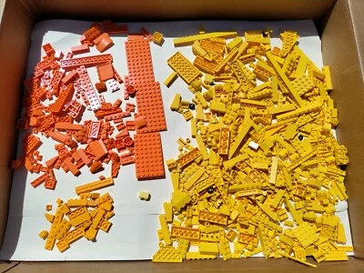 (MOC Color AMARILLO Tema) Lote Lego a Granel (1 lb 10 oz) Amarillo Llama Naranja Parte Pieza Foto 1 de 4
