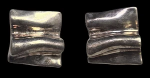 Große Vintage handgefertigte Electroform Sterling Silber Ohrringe - Bild 1 von 5