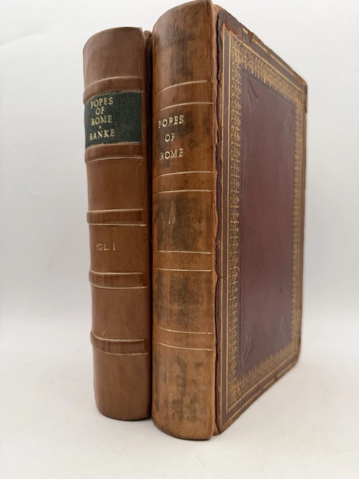 Leopold Von Ranke Popes of Rome 2 Volume Set Leather Hardcover 1846 Blackie Son - image 1 of 4