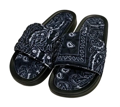 Women's Bandana Slide Sandals | Paisley Print Slippers | 8 Colors Fast Shipping - Image 1 of 4